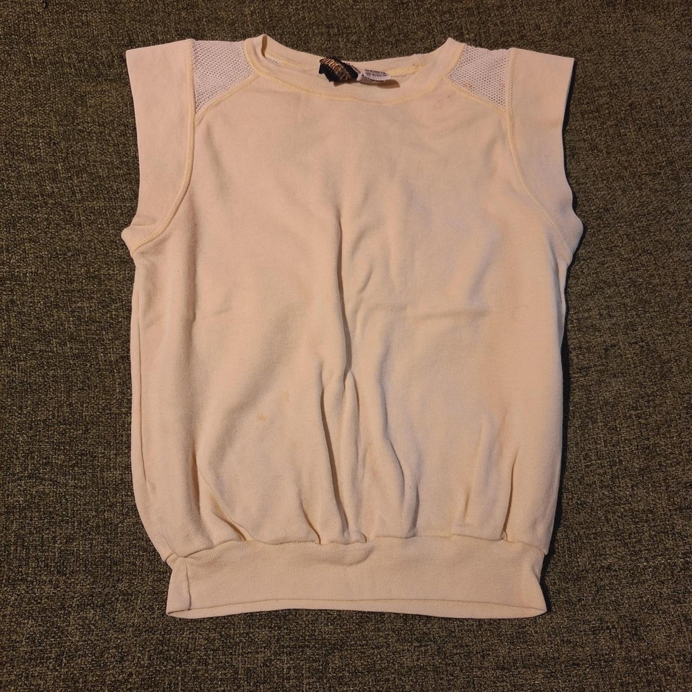 Women's Cream Sleeveless Muscle Tee